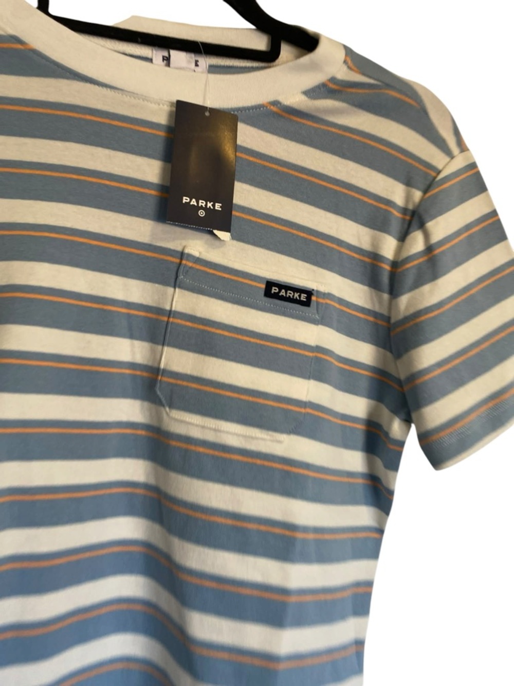 NWT PARKE striped T-shirt BLUE AND WHITE Size S - Picture 2 of 5